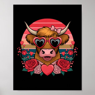 Cute Valentine Cow Lover Funny Valentines For Wome Poster