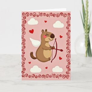 Cute Valentine Cupid Animal Card