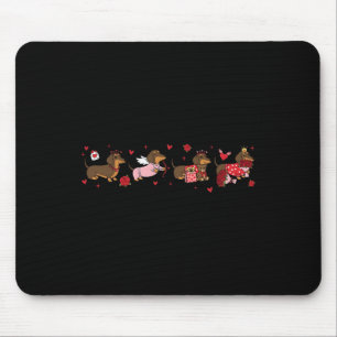Cute Valentine Dachshund Cupid Puppy Dog Mom Dad M Mouse Mat