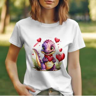 Cute Valentine Dragon Adorable Lovethemed Dragon T-Shirt