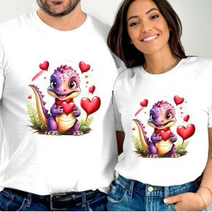 Cute Valentine Dragon Adorable Lovethemed Dragon T-Shirt