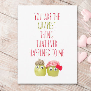 Cute valentine for Vegans - GRAPEST Fruit Love Postcard