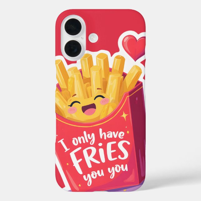 Cute Valentine French Fries Pun Case-Mate iPhone Case (Back)