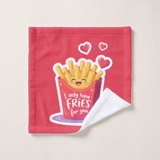 Cute Valentine French Fries Pun Wash Cloth (Wash Cloth)