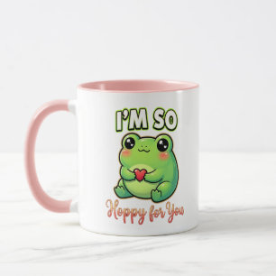 Cute Valentine Frog – I’m So Hoppy for You Mug