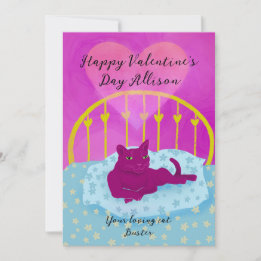 Cute Valentine From the Cat Holiday Card