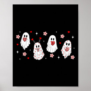 Cute Valentine Ghost Candy Heart Will You Be My Bo Poster