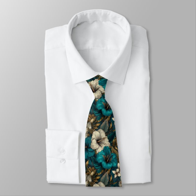 Cute Valentine Gifts For Boyfriend Tropical Floral Tie (Tied)