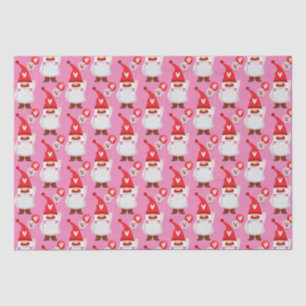 Cute Valentine Girl Gnome Pattern Tissue Paper