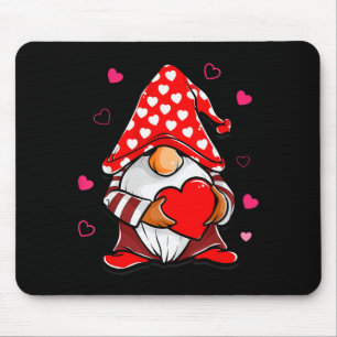 Cute Valentine Gnome Holding Heart Balloon Peace L Mouse Mat