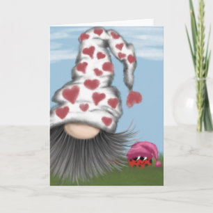Cute Valentine Gnome Holiday Card