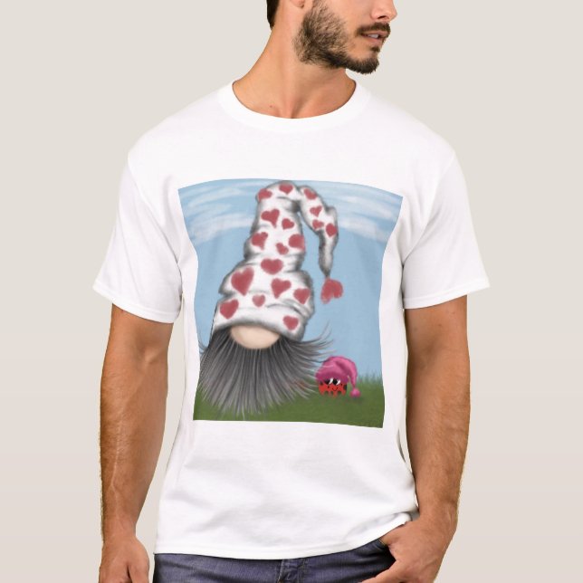 Cute Valentine Gnome T-Shirt (Front)