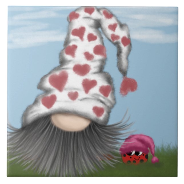 Cute Valentine Gnome Tile (Front)