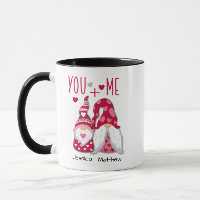 Cute Valentine Gnomes Couples Mug (Left)