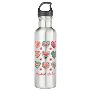 Cute Valentine Heart Pattern 710 Ml Water Bottle