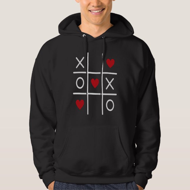 Cute Valentine Hearts Game Valentine's Day Romance Hoodie (Front)