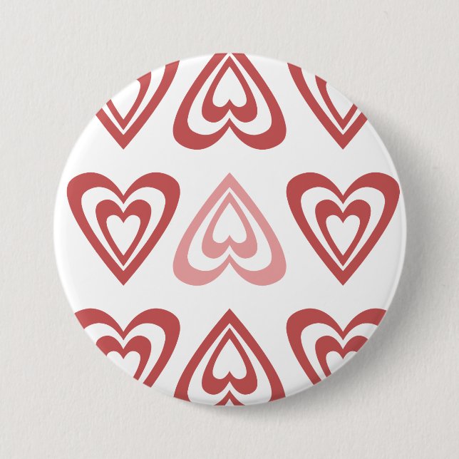 Cute Valentine Hearts – Love & Romance Design 7.5 Cm Round Badge (Front)