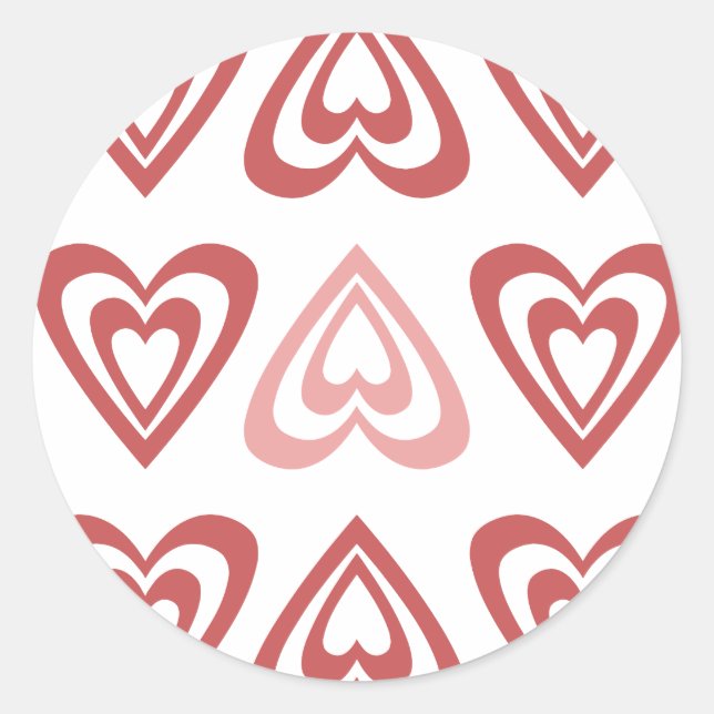 Cute Valentine Hearts – Love & Romance Design Classic Round Sticker (Front)