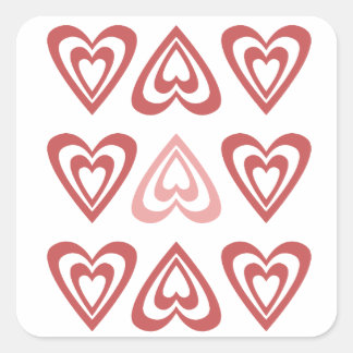 Cute Valentine Hearts – Love & Romance Design Square Sticker