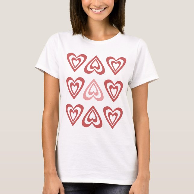 Cute Valentine Hearts – Love & Romance Design T-Shirt (Front)