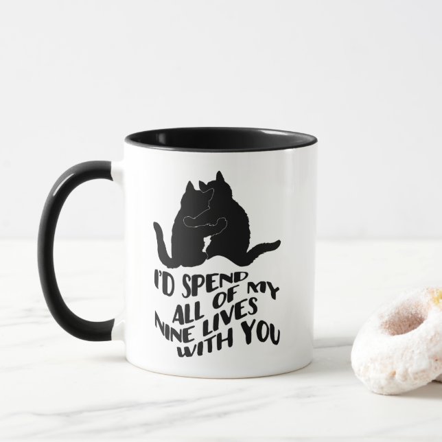 Cute Valentine kittens Mug (With Donut)