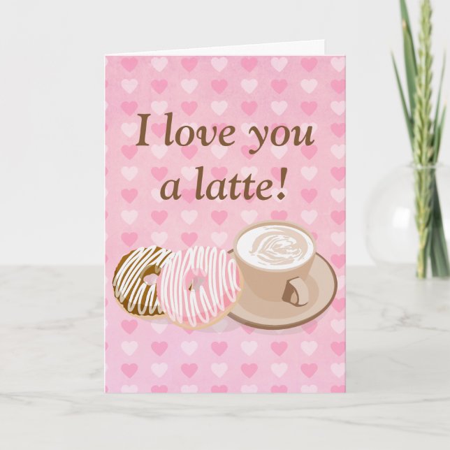 Cute Valentine Latte Holiday Card (Front)
