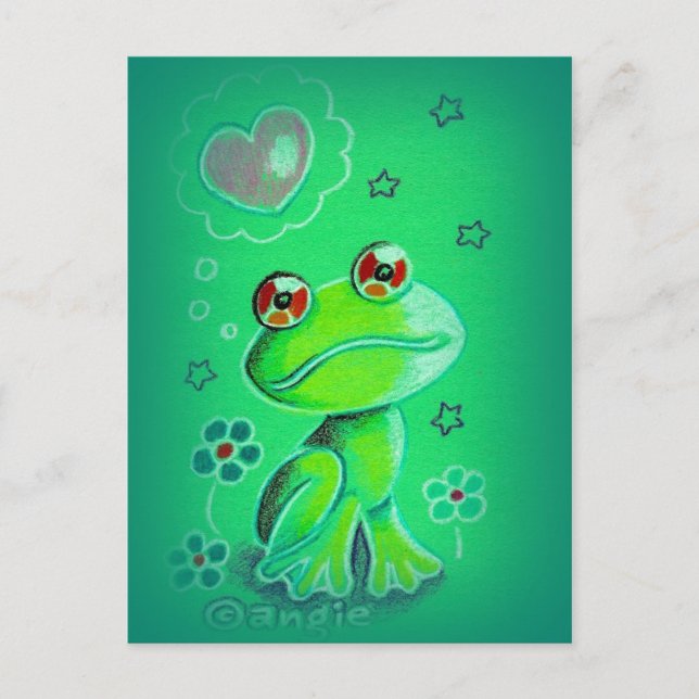 Cute Valentine Love Frog Holiday Postcard (Front)