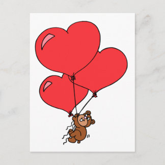 Cute Valentine Love Stuffed Bear Holiday Postcard