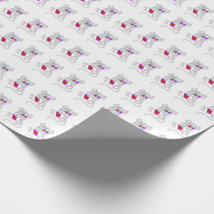 Cute Valentine Mouse Wrapping Paper