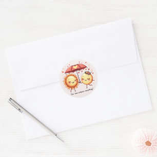 Cute Valentine Our Love Eclipses Everything Classic Round Sticker
