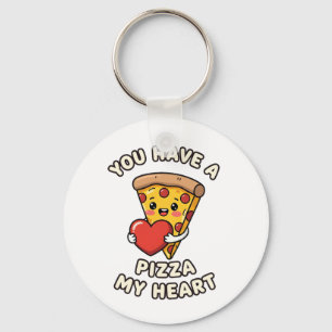 Cute Valentine Pizza Slice – Fun Romantic Gift for Key Ring