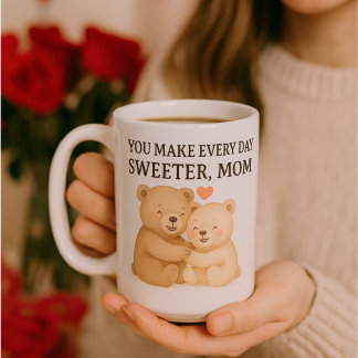 Cute Valentine’s Day Bear Mug for Mom – Gift
