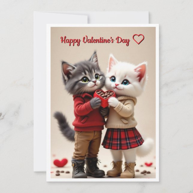 Cute Valentine’s Day Card – Tom & Luna (Front)