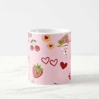 Cute Valentine Seamless Pattern – Hearts, Coffee Mug