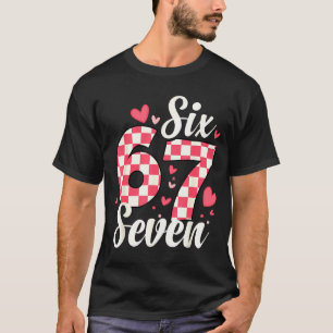 Cute Valentine Six Seven Checkerboard Love Nk Hear T-Shirt