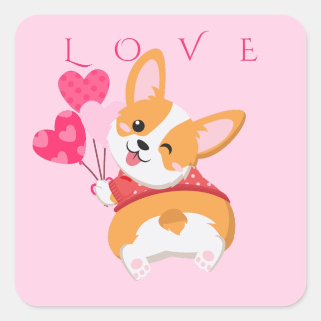 Cute Valentine  Square Sticker (Front)