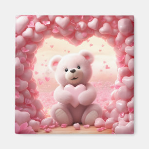 Cute Valentine Teddy Bear Magnet 