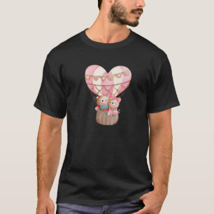 Cute Valentine Teddy Bears Pink Lovely Heart Ballo T-Shirt