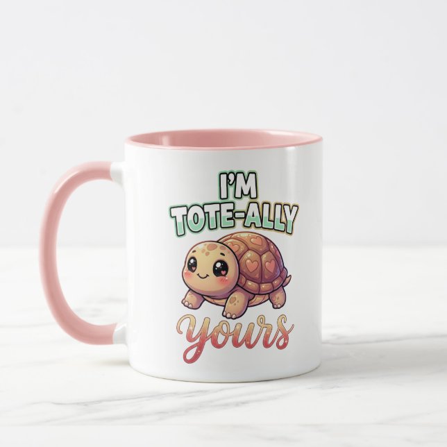 Cute Valentine Turtle – I’m Tote-Ally Yours Mug (Left)