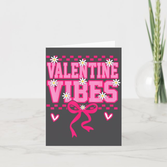 Cute Valentine Vibes Smile Face Valentines Day Gir Card (Front)