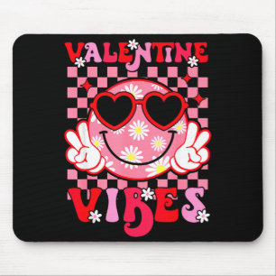 Cute Valentine Vibes Smile Face Valentines Day Gir Mouse Mat