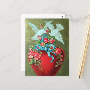 cute Valentine vintage birds Postcard