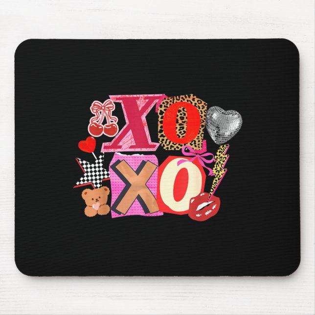 Cute Valentine Xoxo Funny Valentine Hearts Lover G Mouse Mat (Front)