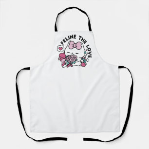 Cute Valentine's Cat Design – Feline the Love Apron