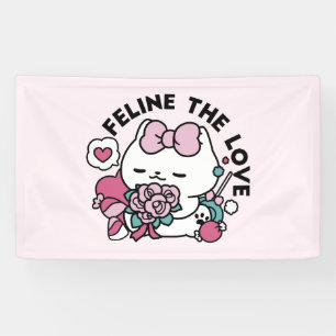 Cute Valentine's Cat Design – Feline the Love Banner