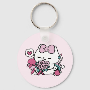 Cute Valentine's Cat Design – Feline the Love Key Ring