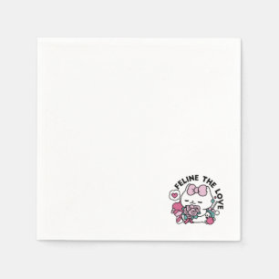Cute Valentine's Cat Design – Feline the Love Napkin
