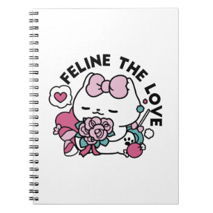 Cute Valentine's Cat Design – Feline the Love Notebook