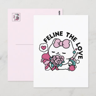Cute Valentine's Cat Design – Feline the Love Postcard