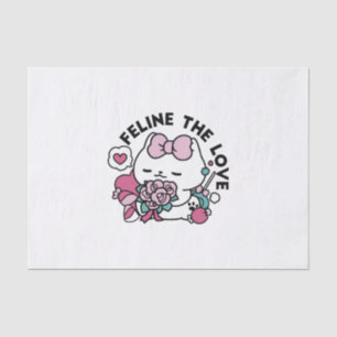 Cute Valentine's Cat Design – Feline the Love Tissue Paper
